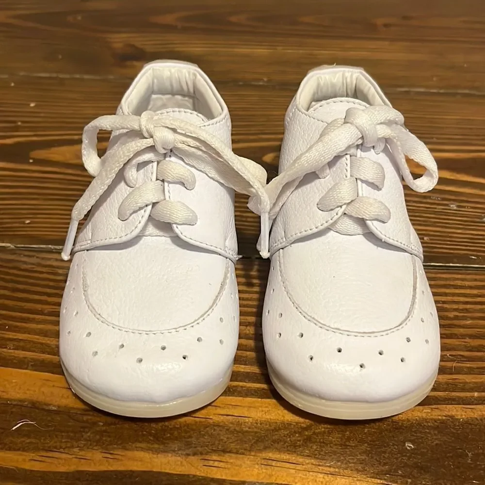 Simmon White Leather Baby Shoes Size 21-5 Made in Columbia